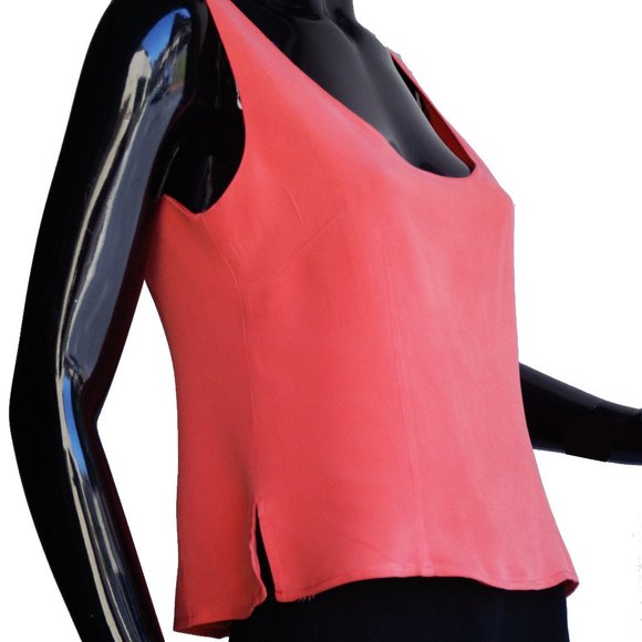 Thom Smith Orange Silk Cami/Tank Top Size 10 - Picture 3 of 7